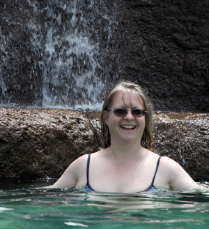Kristin and the waterfall